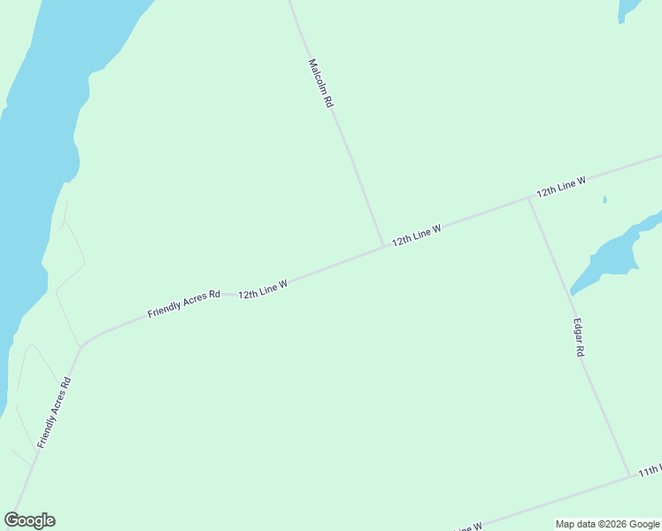 map of restaurants, bars, coffee shops, grocery stores, and more near 712 12th Line West in Northumberland County