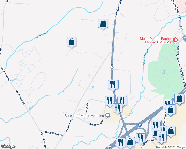 map of restaurants, bars, coffee shops, grocery stores, and more near 630 Leighton Road in Augusta