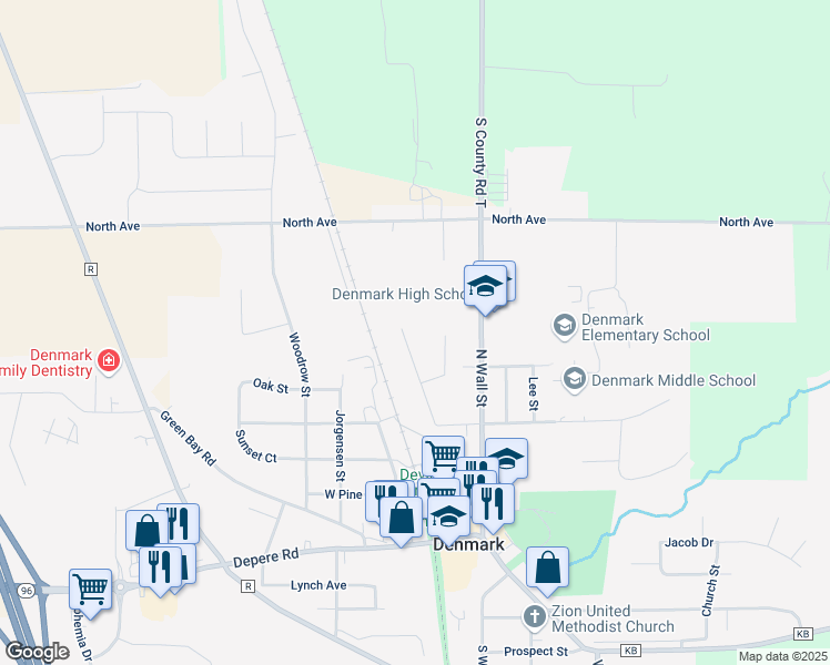 map of restaurants, bars, coffee shops, grocery stores, and more near 472 Scandinavian Ct in Denmark