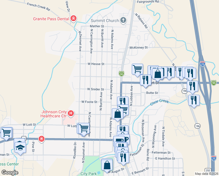 map of restaurants, bars, coffee shops, grocery stores, and more near 514 North Adams Avenue in Buffalo