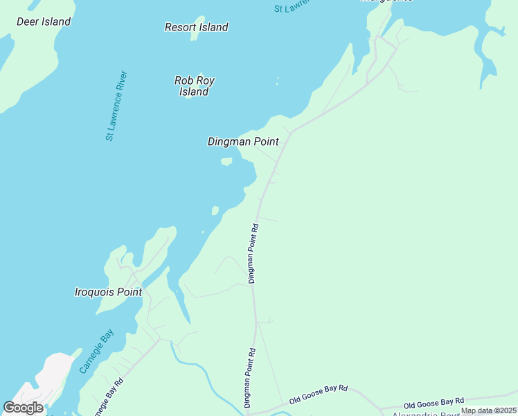 map of restaurants, bars, coffee shops, grocery stores, and more near Dingman Point Road in Alexandria Bay