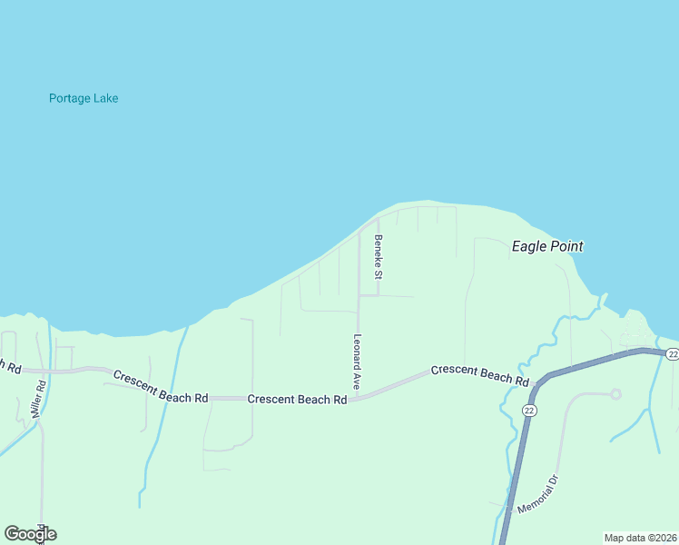 map of restaurants, bars, coffee shops, grocery stores, and more near McMillan Street in Manistee County