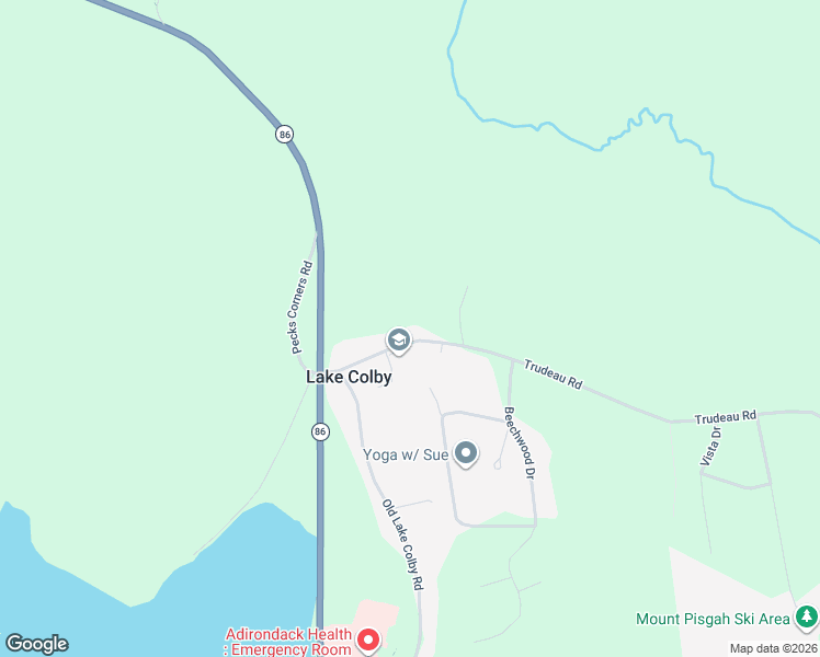 map of restaurants, bars, coffee shops, grocery stores, and more near 26 Trudeau Road in Saranac Lake