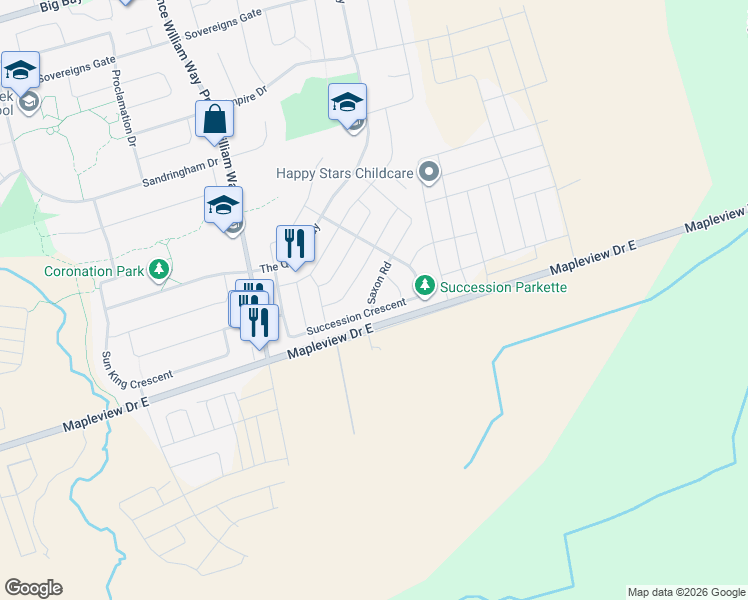 map of restaurants, bars, coffee shops, grocery stores, and more near in Barrie