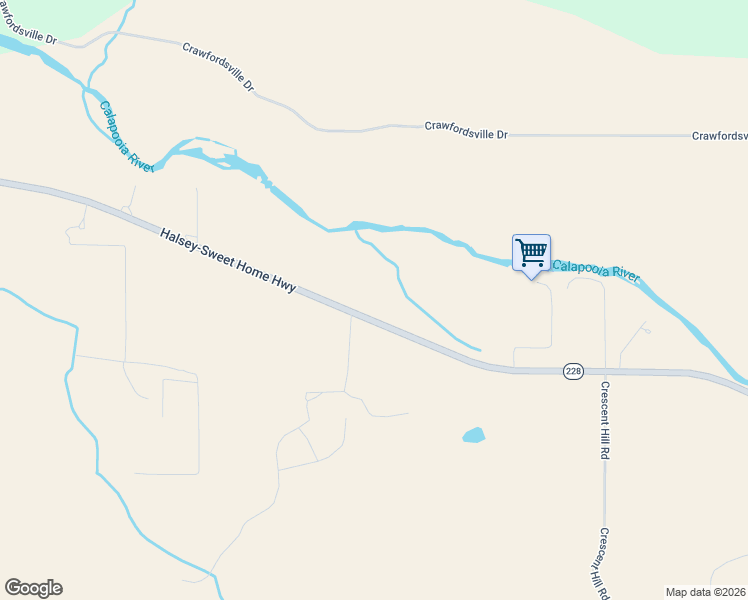 map of restaurants, bars, coffee shops, grocery stores, and more near 39627 Oregon 228 in Sweet Home