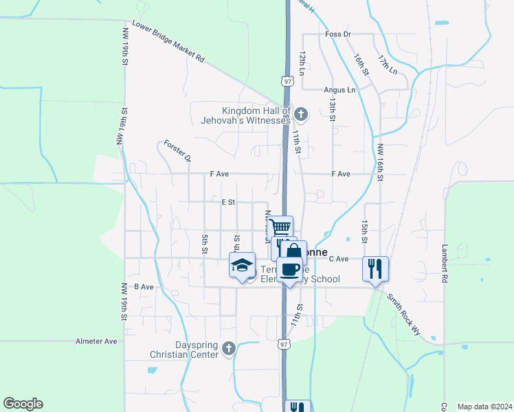 map of restaurants, bars, coffee shops, grocery stores, and more near 8662 Northwest 12th Street in Terrebonne