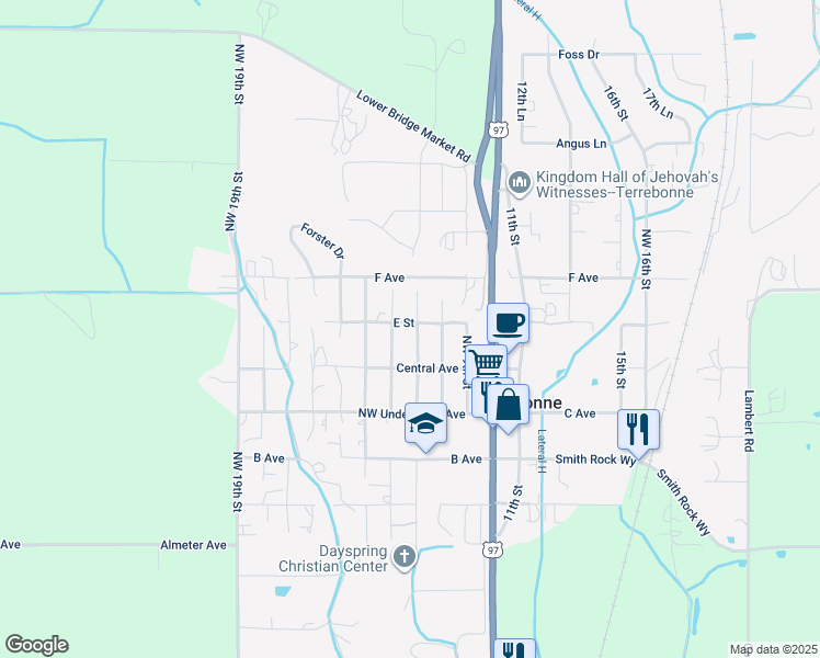 map of restaurants, bars, coffee shops, grocery stores, and more near 8657 Northwest 7th Street in Terrebonne