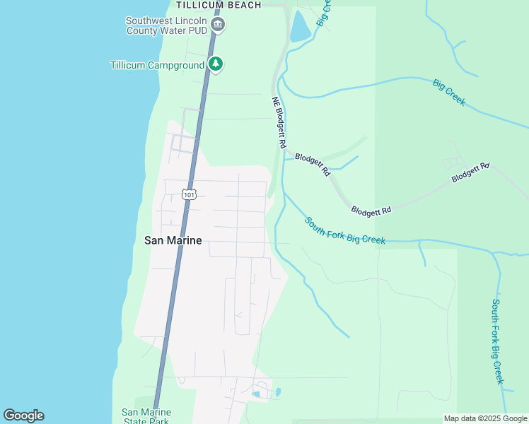 map of restaurants, bars, coffee shops, grocery stores, and more near 599 Northeast Wyoming Street in Yachats