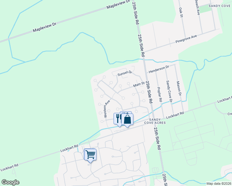 map of restaurants, bars, coffee shops, grocery stores, and more near in Innisfil