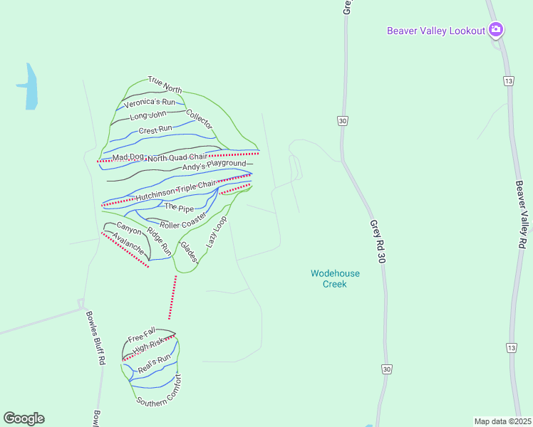 map of restaurants, bars, coffee shops, grocery stores, and more near 106 Meadow Lane in Markdale