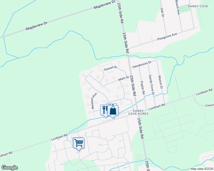 map of restaurants, bars, coffee shops, grocery stores, and more near in Innisfil