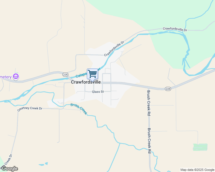 map of restaurants, bars, coffee shops, grocery stores, and more near 26036 A Street in Crawfordsville