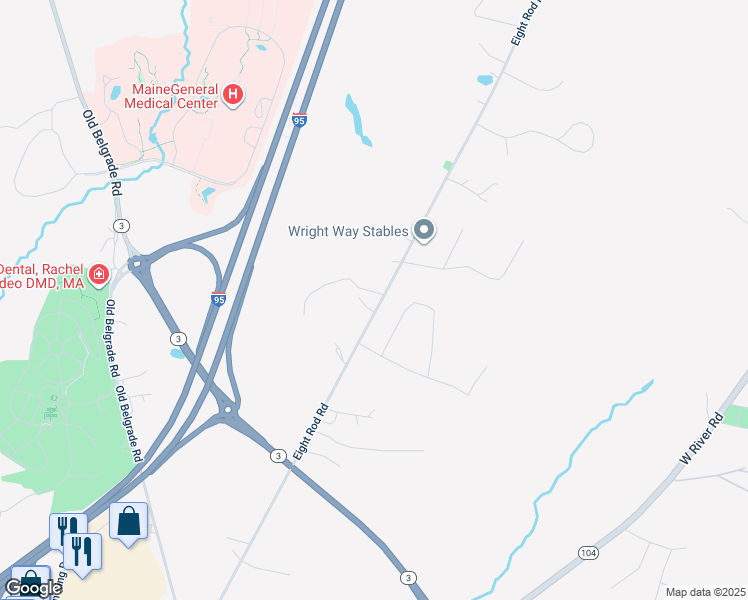 map of restaurants, bars, coffee shops, grocery stores, and more near 10 Dumas Drive in Augusta