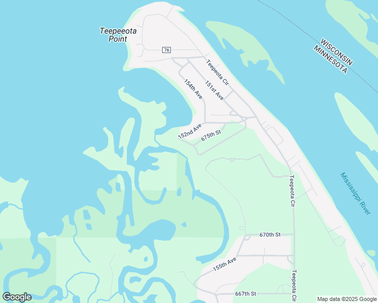 map of restaurants, bars, coffee shops, grocery stores, and more near 67519 152nd Avenue in Wabasha