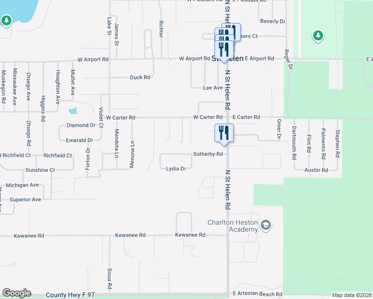 map of restaurants, bars, coffee shops, grocery stores, and more near 1641-1723 Scott Street in Richfield Township