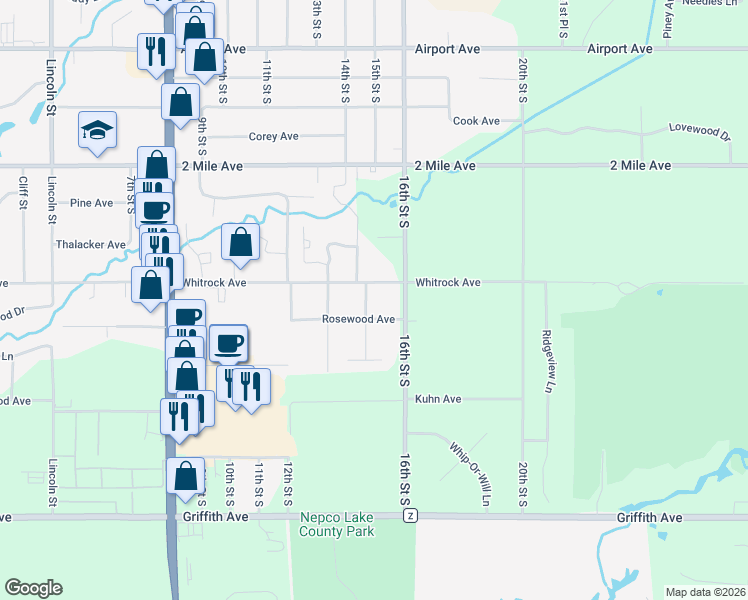 map of restaurants, bars, coffee shops, grocery stores, and more near 4123 15th Place in Wisconsin Rapids