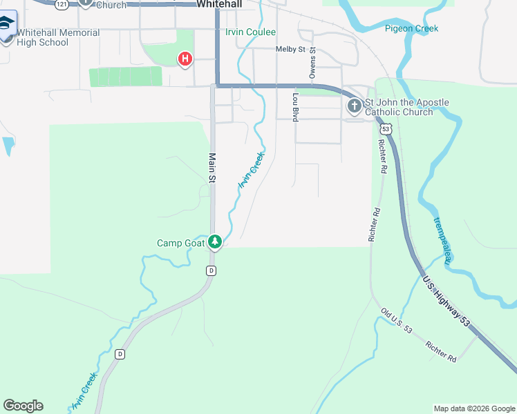 map of restaurants, bars, coffee shops, grocery stores, and more near 35612 Claire Street in Whitehall