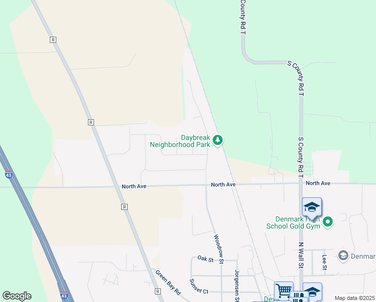 map of restaurants, bars, coffee shops, grocery stores, and more near 441 Fox Path Trail in Denmark