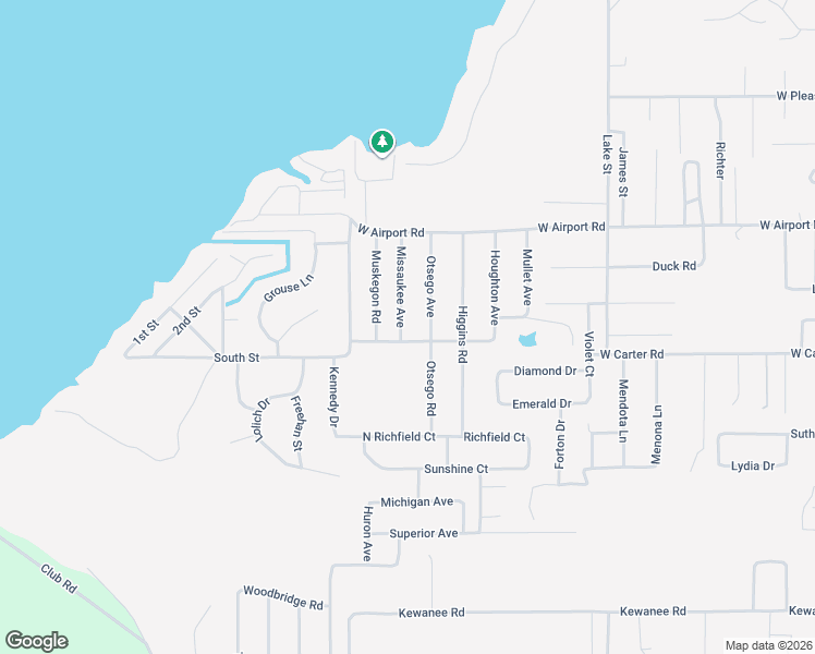 map of restaurants, bars, coffee shops, grocery stores, and more near 1853 Missaukee Road in Richfield Township