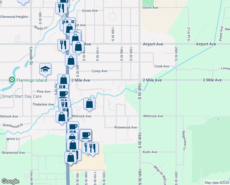 map of restaurants, bars, coffee shops, grocery stores, and more near 1330 Pine Avenue in Wisconsin Rapids
