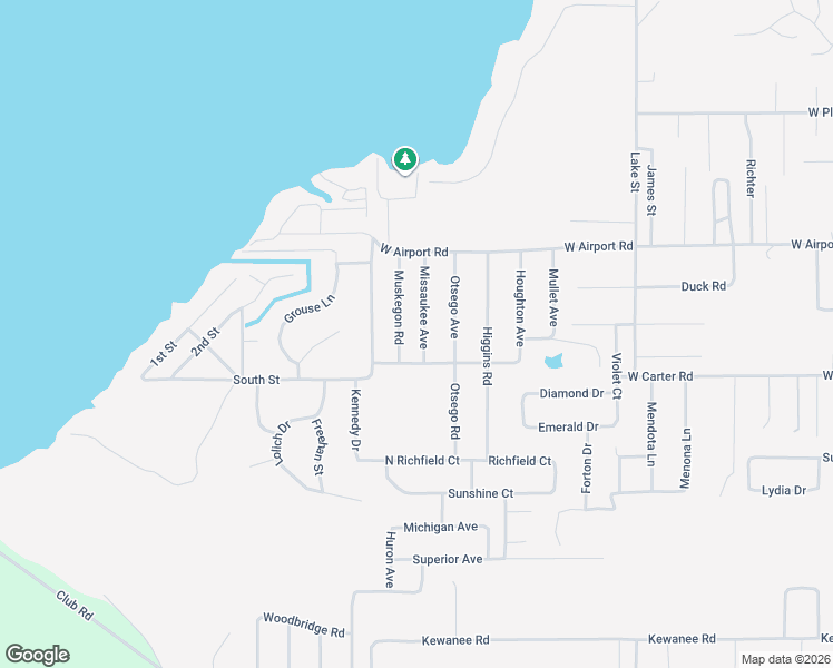 map of restaurants, bars, coffee shops, grocery stores, and more near 1853 Missaukee Avenue in St. Helen