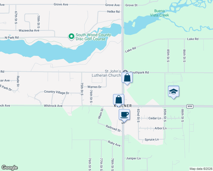 map of restaurants, bars, coffee shops, grocery stores, and more near 3731 78th Street South in Wisconsin Rapids