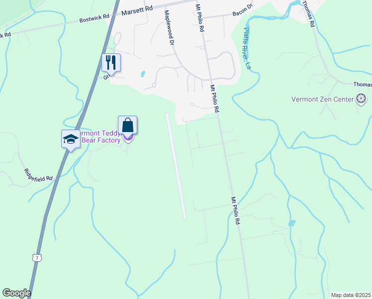 map of restaurants, bars, coffee shops, grocery stores, and more near 254 Air Park Road in Shelburne