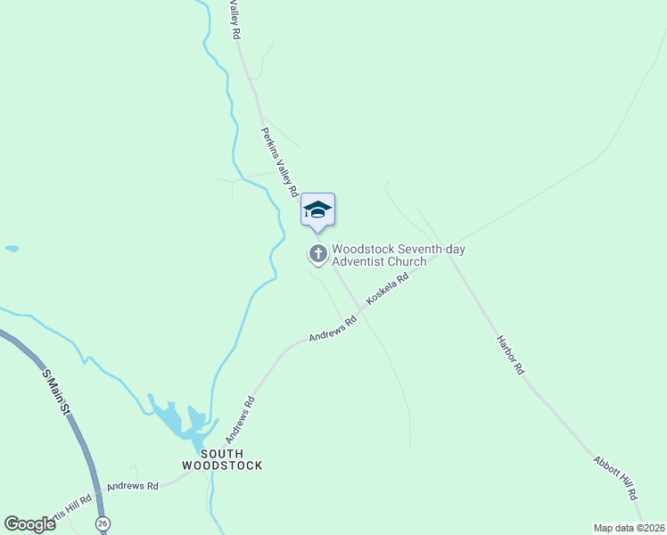 map of restaurants, bars, coffee shops, grocery stores, and more near 19 Perkins Valley Road in Woodstock