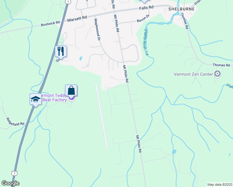 map of restaurants, bars, coffee shops, grocery stores, and more near 73 Air Park Rd in Shelburne