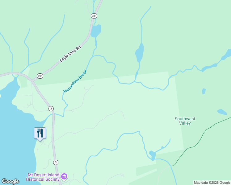 map of restaurants, bars, coffee shops, grocery stores, and more near 28 Stanley Mountain Road in Mount Desert