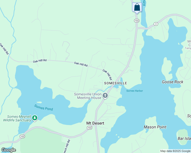 map of restaurants, bars, coffee shops, grocery stores, and more near 10 Chauncey Somes Lane in Mount Desert