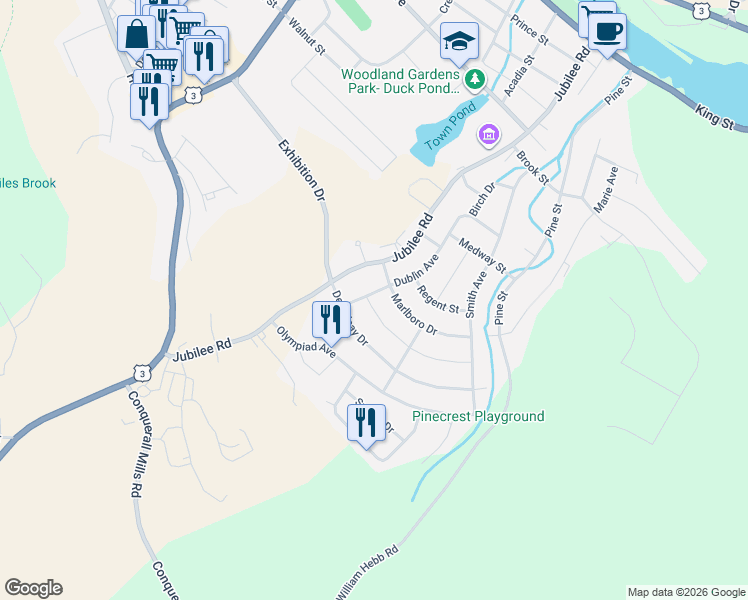 map of restaurants, bars, coffee shops, grocery stores, and more near 16 Marlboro Drive in Bridgewater