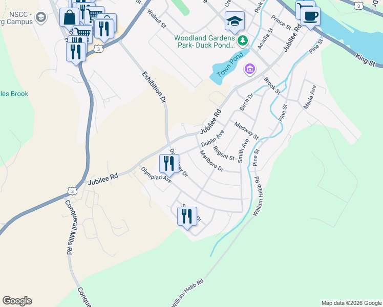 map of restaurants, bars, coffee shops, grocery stores, and more near 5 Alpine Drive in Bridgewater
