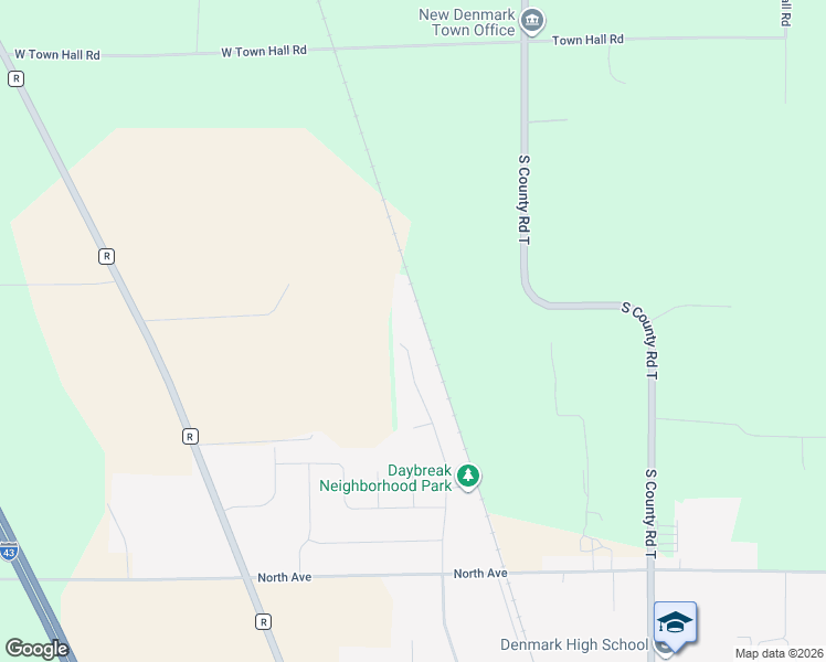 map of restaurants, bars, coffee shops, grocery stores, and more near 892 Woodrow Street in Denmark