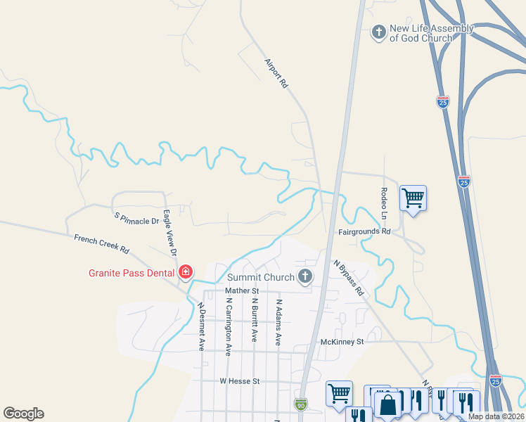 map of restaurants, bars, coffee shops, grocery stores, and more near 210 Coyote Court in Buffalo