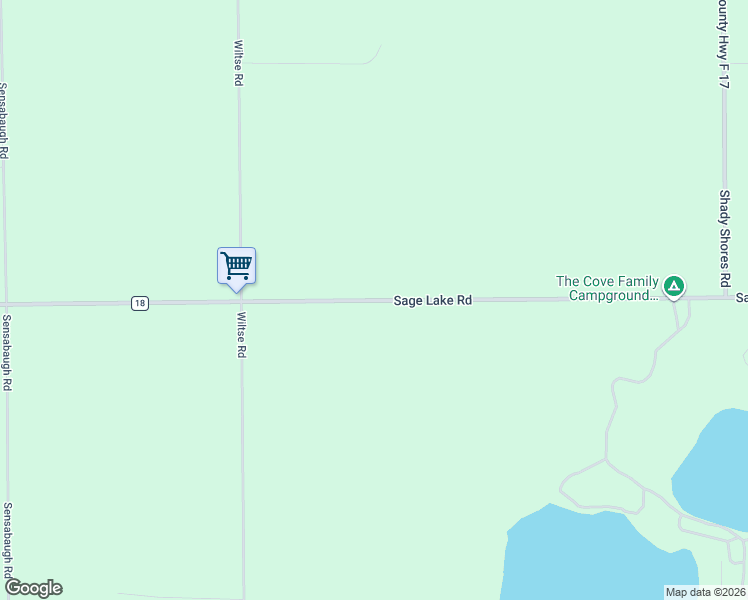 map of restaurants, bars, coffee shops, grocery stores, and more near County Road 18 in Lupton