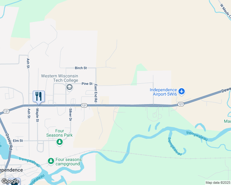 map of restaurants, bars, coffee shops, grocery stores, and more near 22875 Whitehall Road in Independence