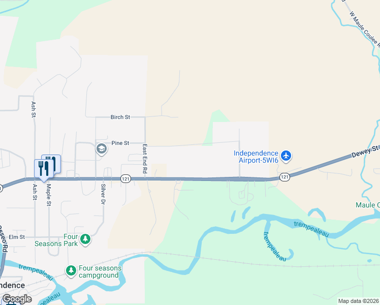 map of restaurants, bars, coffee shops, grocery stores, and more near in Independence