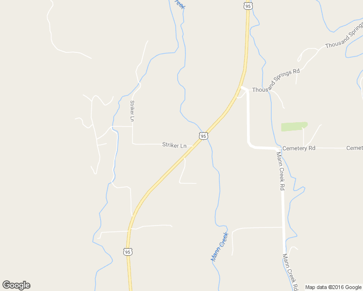 map of restaurants, bars, coffee shops, grocery stores, and more near Striker Lane in Weiser