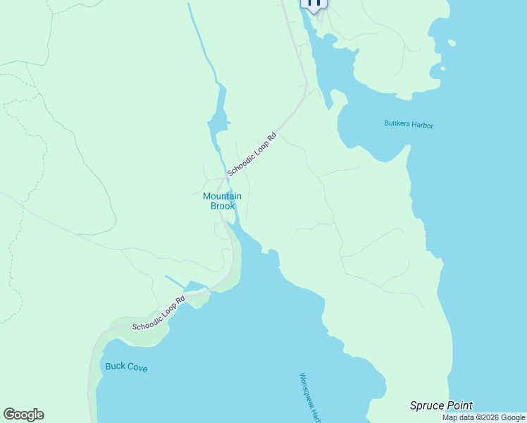 map of restaurants, bars, coffee shops, grocery stores, and more near 370 East Schoodic Drive in Gouldsboro
