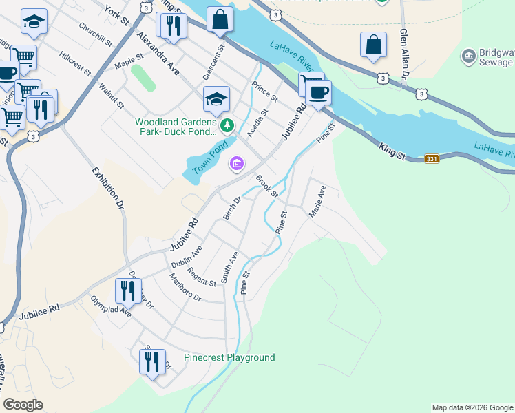 map of restaurants, bars, coffee shops, grocery stores, and more near 27 Smith Avenue in Bridgewater