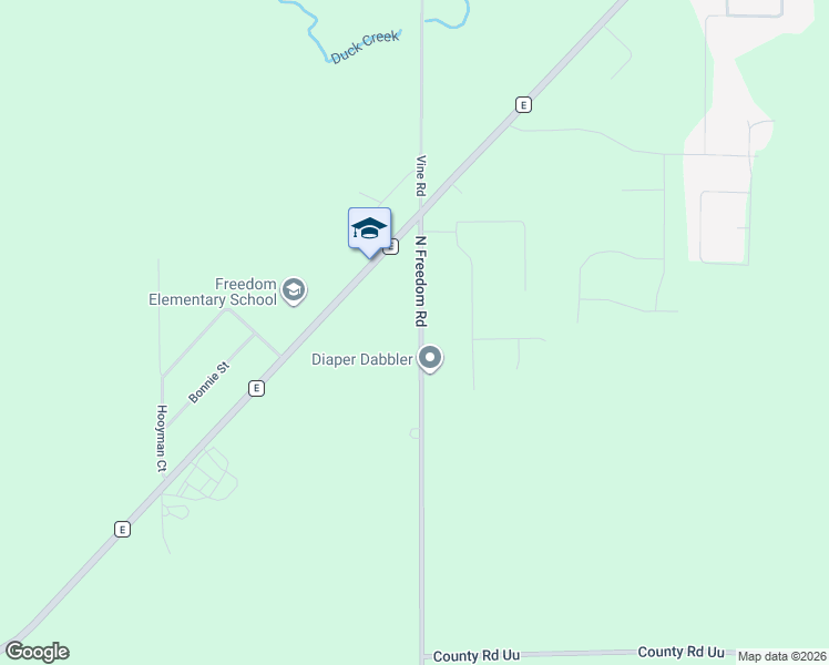 map of restaurants, bars, coffee shops, grocery stores, and more near N3551 County Road N in Appleton