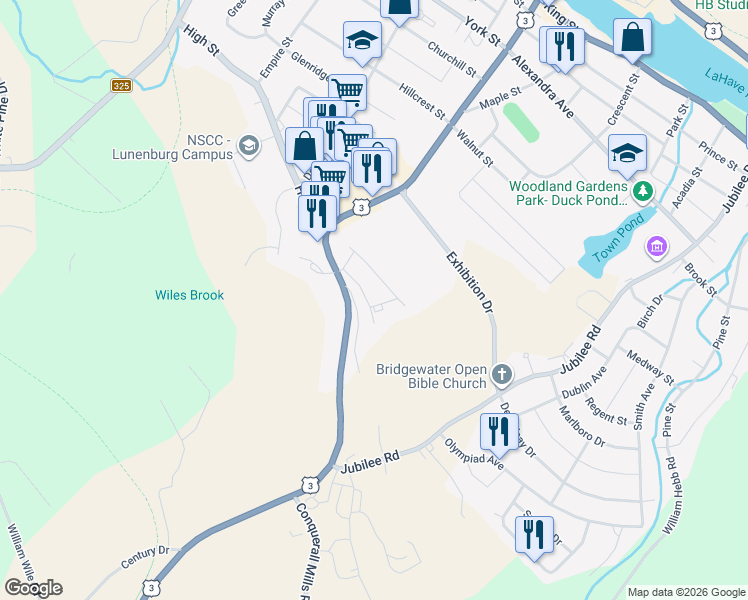 map of restaurants, bars, coffee shops, grocery stores, and more near 37 Westmount Heights in Bridgewater
