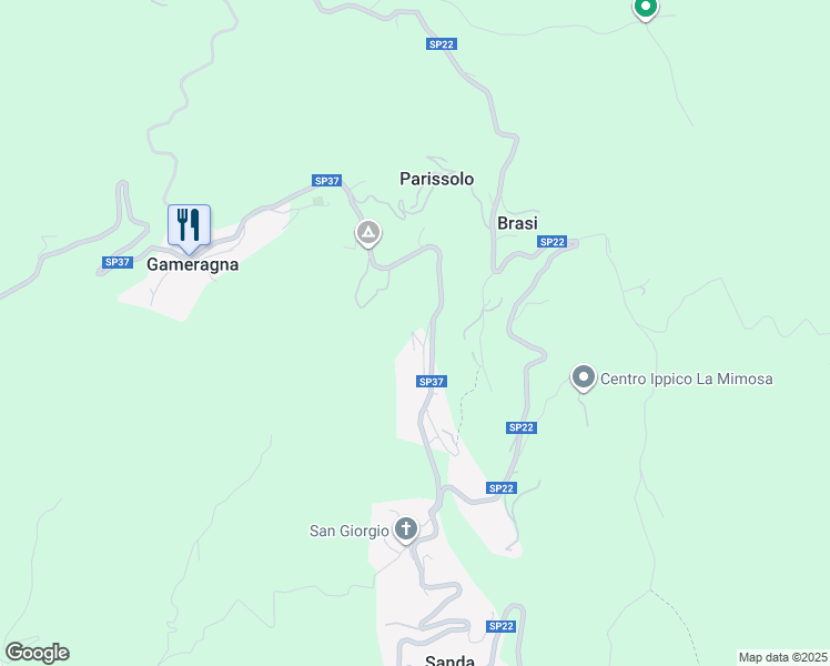 map of restaurants, bars, coffee shops, grocery stores, and more near 65 Via Gameragna in Sanda