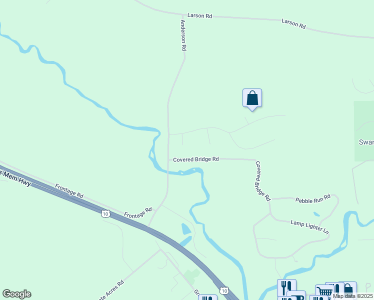 map of restaurants, bars, coffee shops, grocery stores, and more near N3523 Stonefield Court in Waupaca