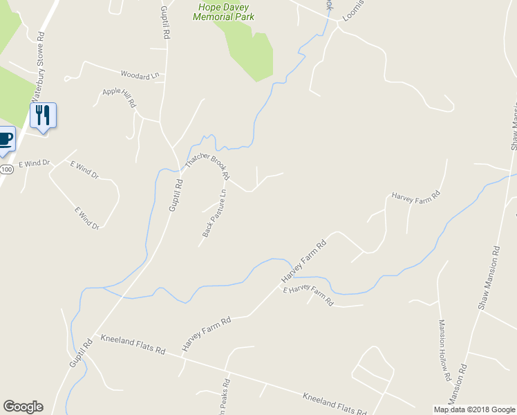 map of restaurants, bars, coffee shops, grocery stores, and more near 292 Thatcher Brook Road in Waterbury Center