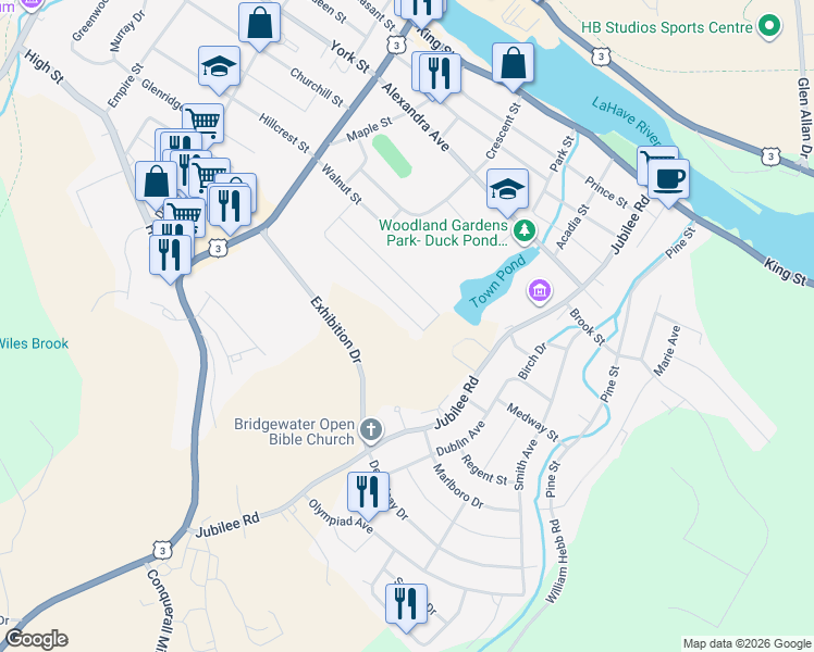 map of restaurants, bars, coffee shops, grocery stores, and more near 102 Elizabeth Avenue in Bridgewater