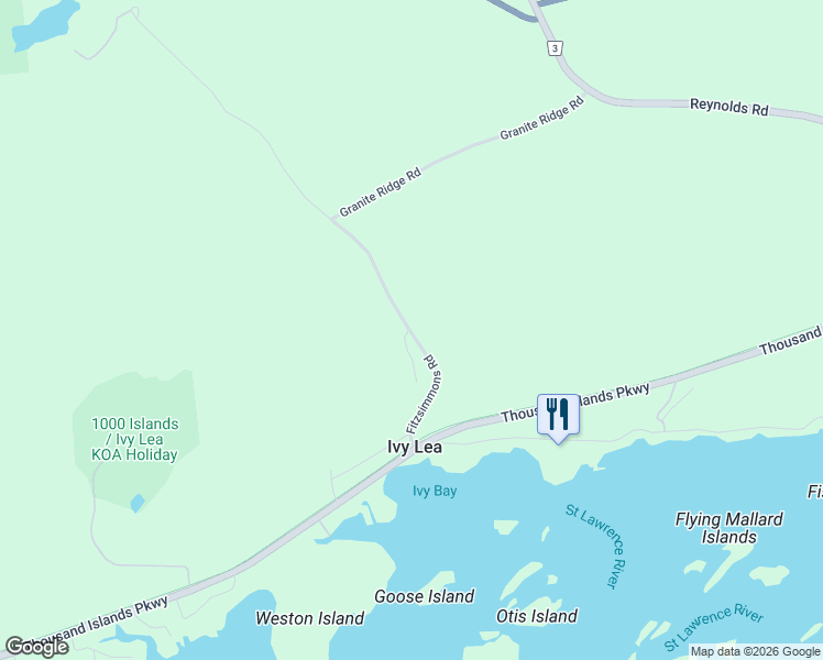 map of restaurants, bars, coffee shops, grocery stores, and more near 87 Fitzsimmons Road in Leeds and Grenville United Counties