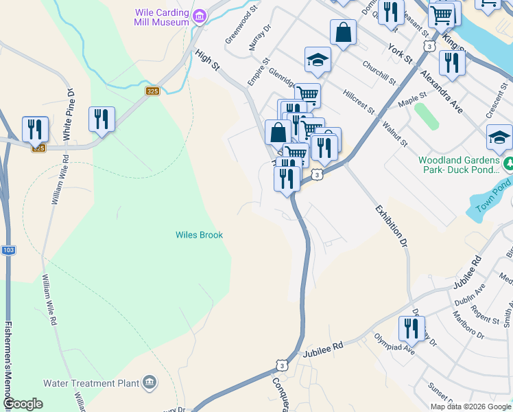 map of restaurants, bars, coffee shops, grocery stores, and more near 52 Heckman Avenue in Bridgewater
