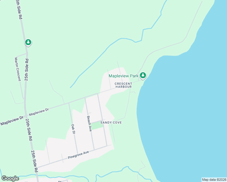 map of restaurants, bars, coffee shops, grocery stores, and more near 515 Mapleview Drive East in Innisfil
